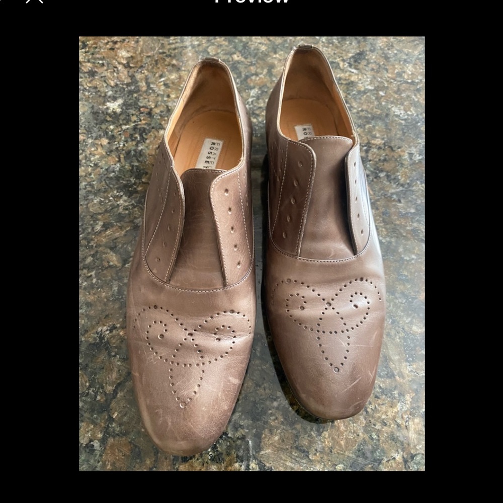 Fratelli Rossetti Brown Leather Slip-On Flats with Perforated Detail